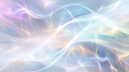 This stunning abstract image features soft pastel light waves creating a harmonious and ethereal atmosphere, ideal for backgrounds in design and art projects.の素材