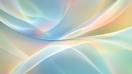 This soft and dreamy abstract background showcases flowing lines and gentle pastel color gradients, perfect for digital art, design projects, and creative inspiration.の素材