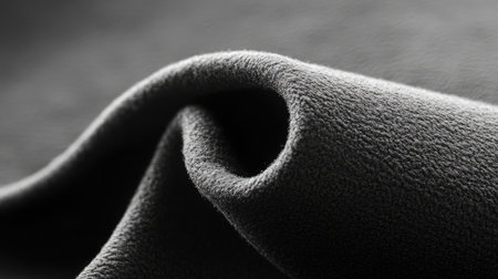 A close-up view of a soft gray fabric showcasing its smooth texture and delicate waves, perfect for design and interior projects with a minimalist aesthetic.の素材