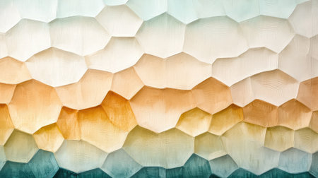 This captivating abstract background features a textured design of hexagonal shapes in soft pastel colors that evoke a sense of calm and creativity for various applications.の素材
