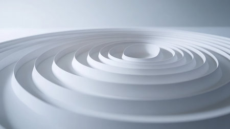 Explore the serene beauty of abstract white paper layers in a minimalist design that evokes tranquility, offering a perfect backdrop for creative projects.の素材