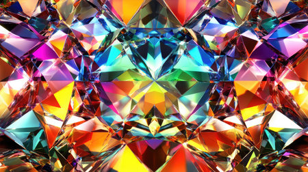Bright and vivid gemstone abstract background features colorful facets and intricate reflections creating a stunning visual pattern ideal for artistic and decorative projects.の素材