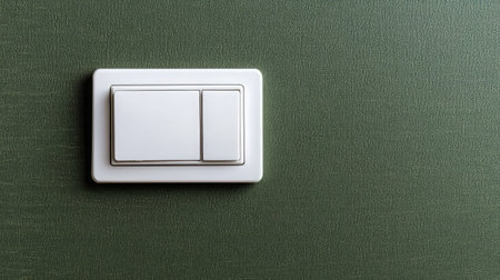 A minimalist light switch mounted on a textured green wall, showcasing modern design elements and enhancing the aesthetic appeal of contemporary interiors in homes and offices.の素材