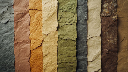 A collection of textured paper backgrounds in a variety of earthy tones, showcasing natural patterns that are ideal for creative projects and artistic designs.の素材