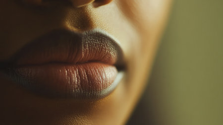 A stunning close-up of a pair of smooth and beautiful lips, highlighting natural tone and texture. Ideal for beauty and skincare themes, this image embodies elegance and subtle expression.の素材