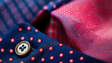 Detailed close-up of an elegant fabric showing unique textures and vibrant hues, perfect for designers or textile enthusiasts exploring color and pattern in fashion.の素材