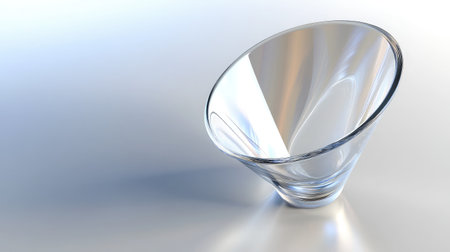 A stunning glass bowl featuring a unique and elegant shape that beautifully reflects light, perfect for contemporary interiors and modern decor themes.の素材