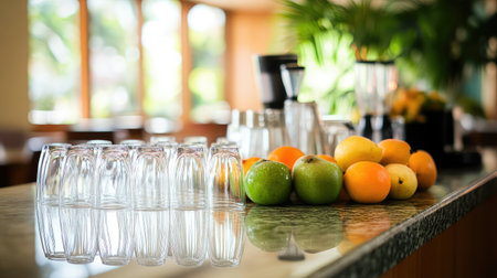 A bright and inviting cafの素材