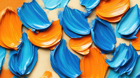 Expressionist oil painting of chaotic brush strokes and contrasting bold colorsの素材