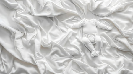 Neutral-tone sleeveless bodysuit in cotton material presented neatly on whiteの素材