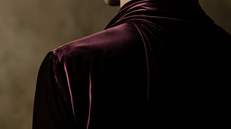 Soft velvet bodysuit in burgundy shade placed symmetrically on whiteの素材