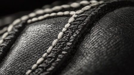 Close-up of flat shoe sole texture with focus on stitching and craftsmanshipの素材