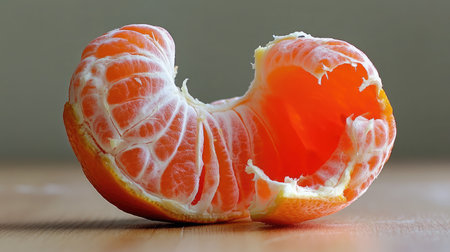 Sliced orange showing juicy segments, displayed without background in clean lightingの素材