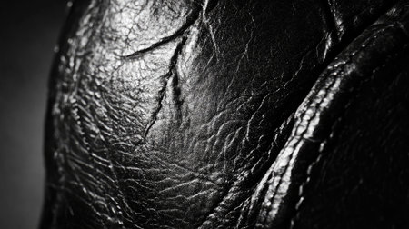 A close-up of the textured leather surface of a pommel horse.の素材