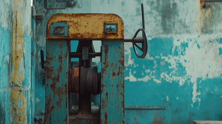 A powerful mechanical press bending a thick steel sheet with precision.の素材