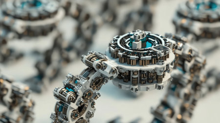 A robotic production system assembling dashboard components.の素材