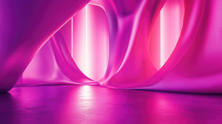 A glowing, futuristic textile fiber laboratory testing advanced materials.の素材