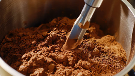 A high-speed coffee packaging machine sealing freshly ground coffee beans.の素材