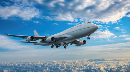 A spaceplane gliding through the upper atmosphere with Earth in the background.の素材