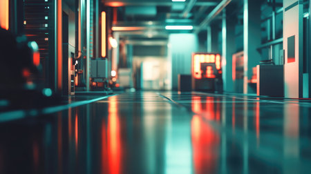 A futuristic lithium mine with automated robotic extraction equipment.の素材