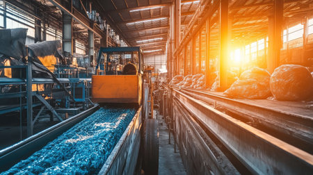 A processing facility creating plastic insulation materials for construction.の素材