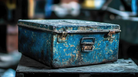 A durable toolbox with a reinforced lid, perfect for outdoor and heavy-duty tasks.の素材