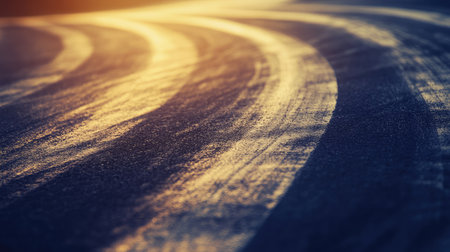 Close-up of track texture and lane number, barely visible in soft lightの素材