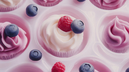 Silicone baking molds filled with mock-up cupcakesの素材