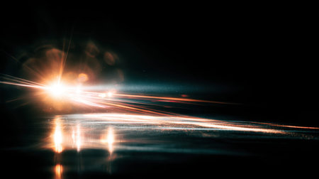 Vibrant abstract light trails create dynamic visuals against a dark backdrop. Ideal for artistic projects, design themes, or creative expressions with captivating effects.の素材