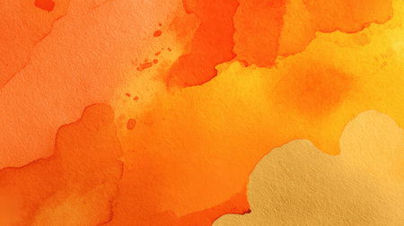 This vibrant watercolor background features warm orange and yellow hues with smooth gradients, perfect for art and design projects that require a splash of color and creativity.の素材