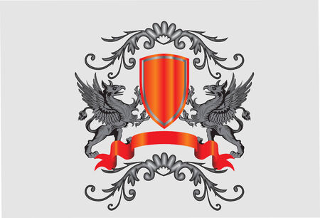 heraldic symbol and banner vector illustrationのイラスト素材