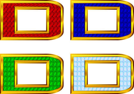 Gold letters with jewelsのイラスト素材