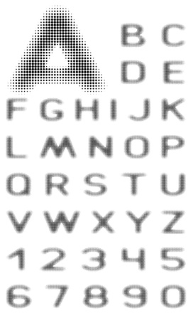 Vector image letters and figures with effect halftoneのイラスト素材