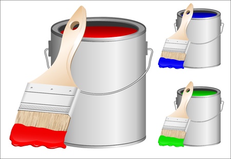 Vector image  brushes and banks with paintのイラスト素材