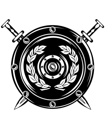 image of  shield and crossed swordsのイラスト素材