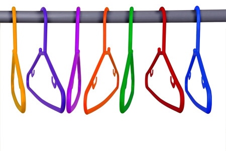 Hanger for clothes set on white backgroundの写真素材