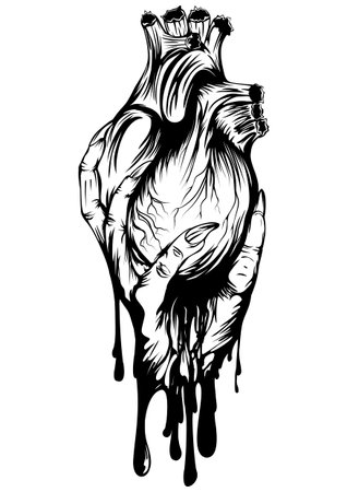 Abstract vector illustration arm with heartのイラスト素材