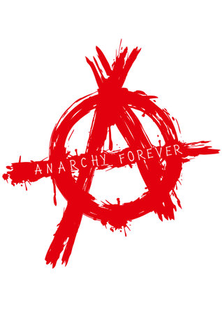 Vector illustration grunge symbol anarchy for t-shirt design or tattooのイラスト素材