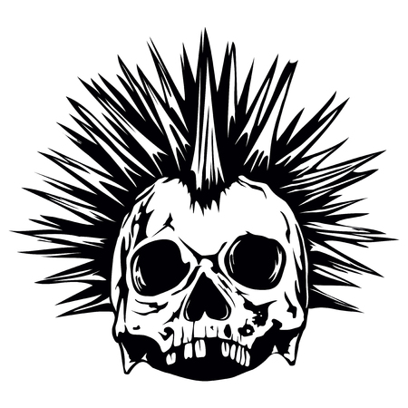Abstract vector illustration grunge skull punk for tattoo or t-shirt designのイラスト素材