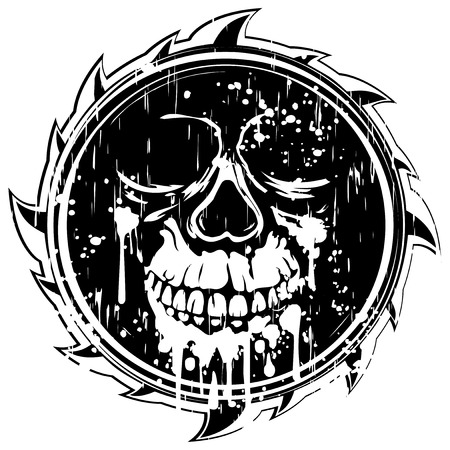 Vector illustration abstract black sign to skullのイラスト素材