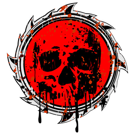 Vector illustration abstract red and black symbol to skullのイラスト素材