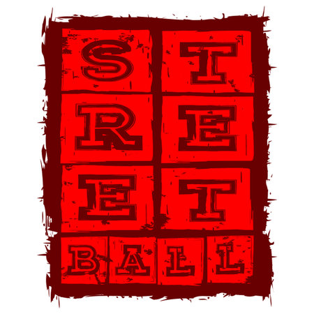 Vector illustration inscription streetball with basketball ball for t-shirt designのイラスト素材