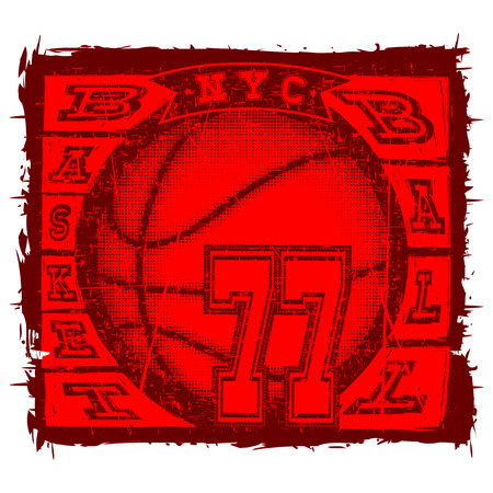 Vector illustration inscription basketball with basketball ball for t-shirt designのイラスト素材