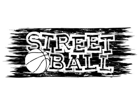Vector illustration inscription street ball with basketball ball for t-shirt designのイラスト素材