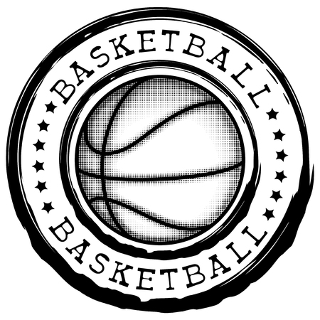 Vector illustration basketball ball and inscription basketball for t-shirt designのイラスト素材