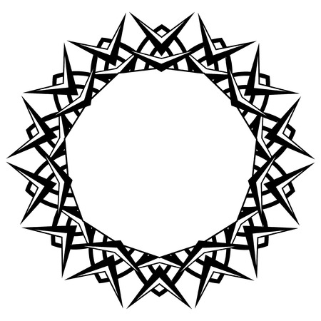 Abstract vector black and white illustration round beautiful frame.のイラスト素材