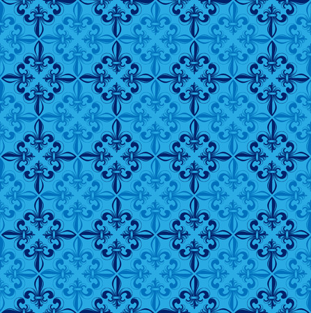Vector illustration blue seamless background with lily for print fabric or posterのイラスト素材