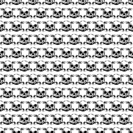 Abstract vector illustration of skull seamless background for print on fabric or t-shirt.のイラスト素材