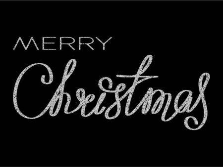 Silver glitter inscription merry Christmasのイラスト素材