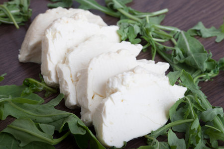 cheese and arugulaの写真素材